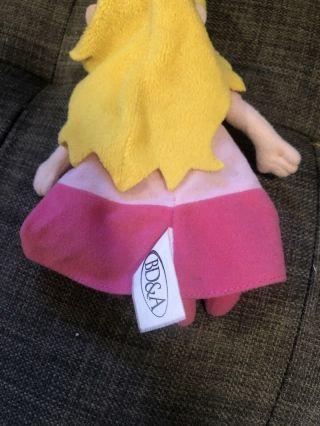 EXTREMELY RARE BD&A Princess Peach Mario Plush Doll 8.  5 