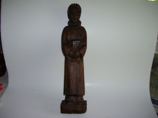 Vintage Antique Hand Carved Black Forest Wood Figure Religious 14 "