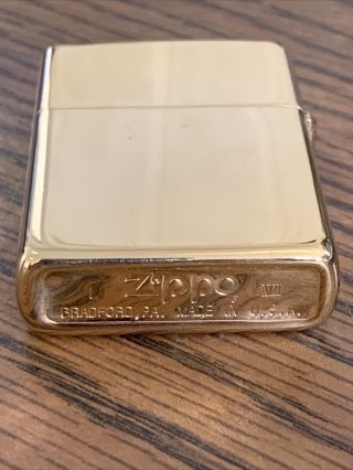 Rare Vintage Zippo Gold Brass American Embassy Building Athens Greece VII 3