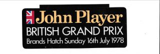 Jps John Player British Grand Prix Sticker Rare Autocollant 1978 Brands Hatch