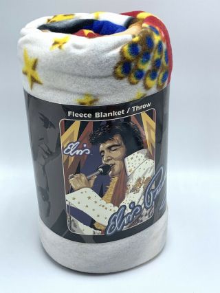 Elvis Presley Fleece Blanket Throw 50 " X 60 " Northwest Elvis Gold Rare 2003