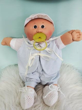 Vintage 1982 Cabbage Patch Kids Preemie Baby Boy Doll Bald Brown Eyes