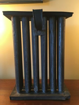 Vintage Tin Candle Mold,  12 Tapered Molds,  Primitive Decor,  Has Handle 10 Inch