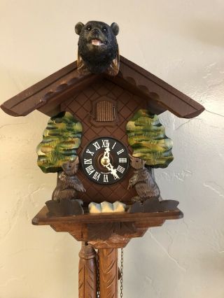 Vintage Rare Bouncing Bears Cuckoo Clock Germany