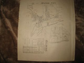 ANTIQUE 1908 AUBURN TOWNSHIP MINERAL CITY GILMORE TUSCARAWAS COUNTY OHIO MAP NR 2