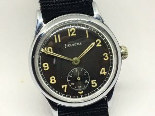Rare German Military Watch Helvetia Dh,  1940s Wehrmacht.