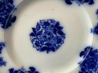 Antique Flow Blue Waldorf Royal FWW Semi Porcelain Dinner Plate ENGLAND 3