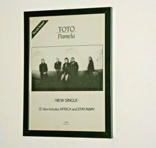 Toto Framed A4 Rare 1988 ` Pamela ` Album Band Promo Art Poster