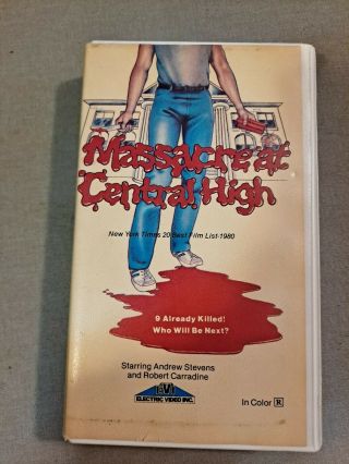 Massacre At Central High Vhs 1976 Electric Video Rare Oop Horror
