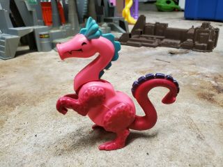Vtg Fisher Price Little People Play Family Castle 993 Dark Pink Dragon 1988 Rare