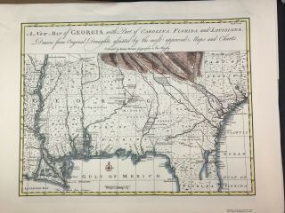 " A " Map Of Georgia The Gulf Coast And Lower Mississippi In 1748