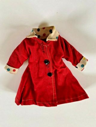 Vintage Red Coat W/ Polka Dots Little Miss Revlon,  Margie,  Ginger Coty Nancy Ann