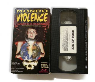 Mondo Violence Vhs Tz Video Sleeve Horror Rare Oop Gore