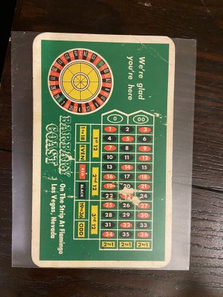 Rare Vintage Casino Barbary Coast Las Vegas Nevada Roulette Pay Card 3 " X 5 "