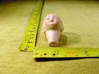 excavated small vintage painted bisque swivel doll head age 1890 German A 15383 2