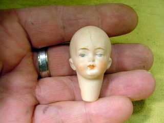 excavated small vintage painted bisque swivel doll head age 1890 German A 15383 3