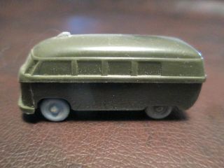 Rare Vintage Wiking 1:87 Vw Bus Grey Tired Plastic Made In Germany