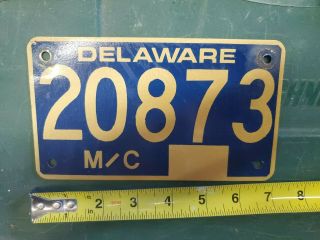 Rare Vintage Unknown Year Delaware Motorcycle License Plate 20874 (jl)