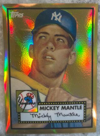 Rare Mickey Mantle 2008 Topps Chrome Refractor Mmr - 52 1952 Gold Rookie Insert