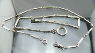 2 Antique/vintage White Gold Filled Pocket Watch Chains Fob/