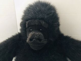 24” Vtg Plush Big Hairy Ape Gorilla Stuffed Animal Toy Black Monkey
