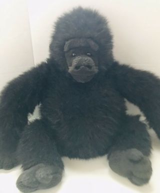 24” Vtg Plush Big Hairy Ape Gorilla Stuffed Animal Toy Black monkey 2