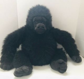 24” Vtg Plush Big Hairy Ape Gorilla Stuffed Animal Toy Black monkey 3
