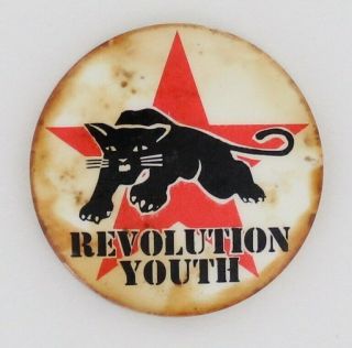 Black Panther Party Revolution Youth 1967 Rare Button Radical Civil Rights P544
