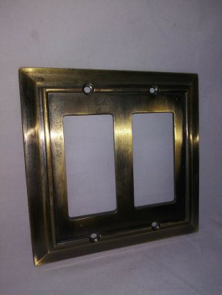 Vintage Metal Double Light Switch Plate Cover 1 Of 2