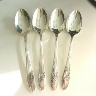 5 Oneida Community Queen Bess Ii Oval Soup Place Spoons Silverplate 7 1/2 " Ec