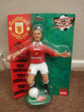 Teddy Sheringham 1996 Vivid Imaginations 25cm Figure.  Rare Collectible.  Man Utd