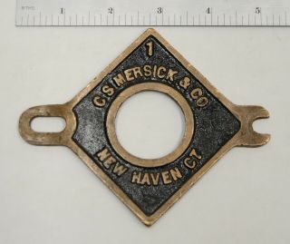 C.  S.  Cs Mersick Co Haven Ct Antique Bronze Machine Part Plate Tool Vintage