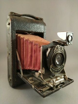 Antique Kodak Folding Camera Red Bellows.