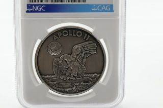 Apollo 11 Robbins Medallion (silver) With The Rare Flown Medal Label From Ngc