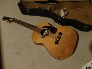 Harmony 12 String Vintage Acoustic/electric 808 H1233 (rare) & Case