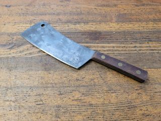 Rare Antique Tools Meat Cleaver Us Cutlery Kitchen Butcher Knife Farm Rosewood ☆