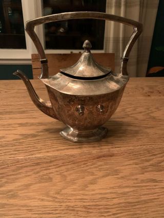 Vintage Wilcox Sp Co.  Silver Plated Ornate Teapot For Stand Warmer 1977n