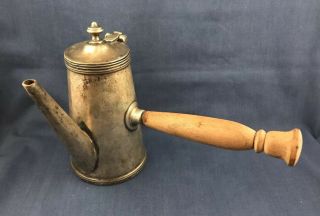 Vtg Early Joseph Heinrichs Silverplate Silver Soldered Coffee Pot W/wood Handle