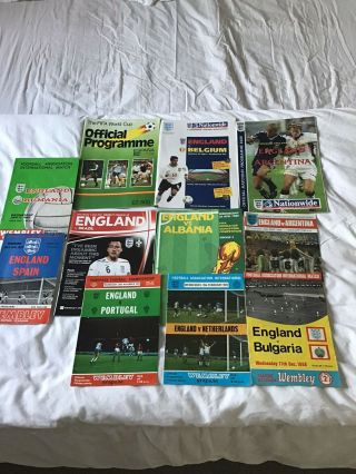 Rare Vintage England Football Programme Set X11 All Listed Bundle Joblot