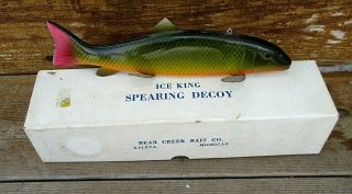 Vintage Ice King Bear Creek Large Sucker Fish Decoy
