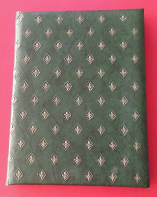 Vtg Green/gold French Fluerdelis Design Address Book (old Timey,  Antique,  Desk)