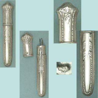 Antique French Silver Needle Case Circa 1890s