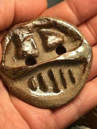 Huge Large Very Unusual Heavy Brown Vintage Antique Button 971