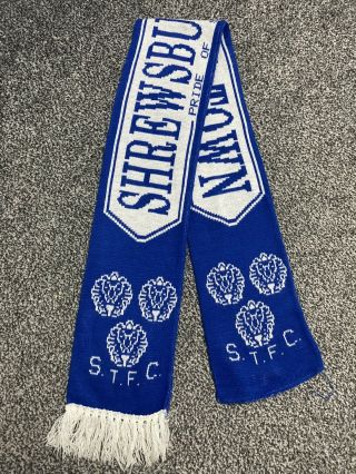 Vintage Shrewsbury Town Football Scarf Memorabilia Stfc Blue Rare Fans