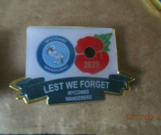 Wycombe Wanderers Limited Edition Ultra Rare Coloured 2020 Poppy Badge