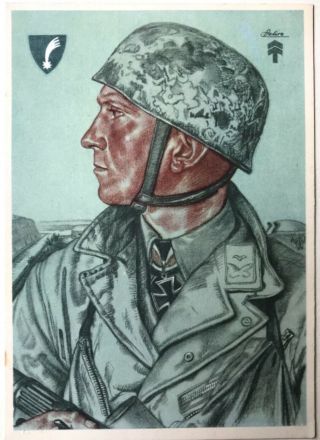 Orig Ww2 German Willrich Postcard,  Fallschirmjager Delica Paratrooper Rare