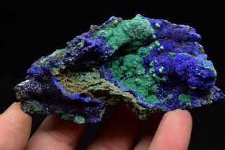 111g Natural Azurite Malachite Crystal Cluster Rare Mineral Specimen Anhui，china