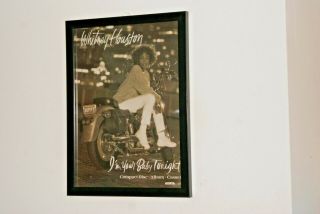 Whitney Houston Framed A4 Rare 1990 `baby Tonight` Album Art Poster