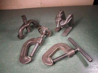 Old Vintage Tools Rare Clamps Group Brass And Iron Examples