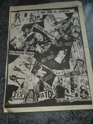 Sex Pistols Newspaper Add Paper 1978 No One Is Innocent Record Mirror Rare Biggs